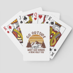 Camper-Geschenk Go Outside Worst Case Szenario X Spielkarten