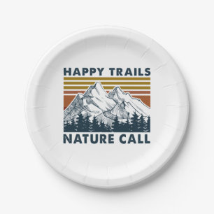 Camper-Geschenk   Happy Trails Nature Call Birthda Pappteller