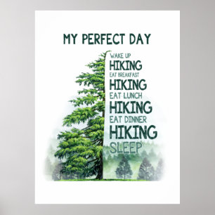 Camper-Geschenk Mein perfekter Tag Wandern Gebur Poster
