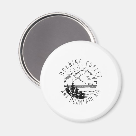 Camper-Geschenk | Morgenkaffee und Bergluft Weihna Magnet (Vorderseite/Rückseite)