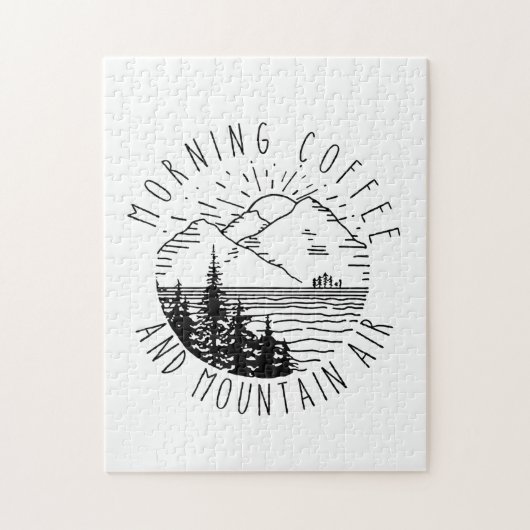 Camper-Geschenk | Morgenkaffee und Bergluft Weihna Puzzle (Vertikal)
