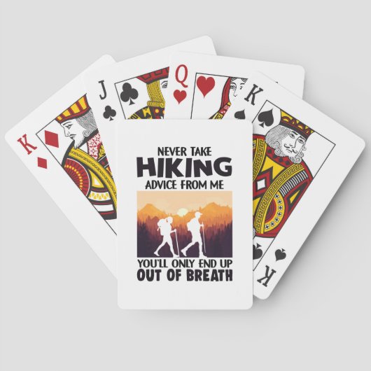 Camper-Geschenk | Nehmen Sie niemals Wanderberatun Spielkarten (Rückseite)