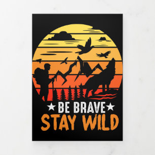 Camper Geschenk sein tapfer Bleibe wild Dreifach Gefaltete Karte