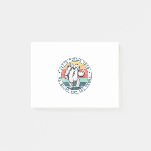Camper-Geschenk | Sloth Wanderteam Geburtstag Post-it Klebezettel (Vorderseite)