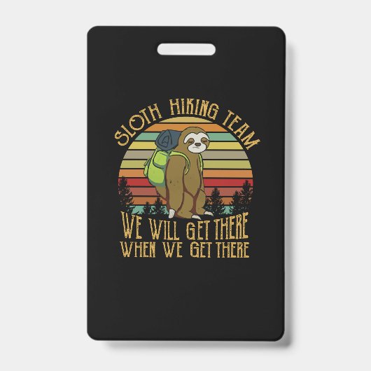 Camper-Geschenk | Vintages Sloth Wanderteam Geburt Ausweis (Vorderseite)