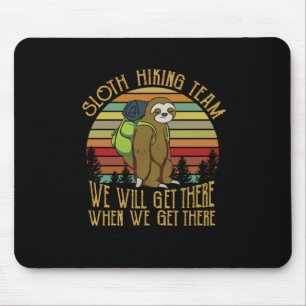 Camper-Geschenk Vintages Sloth Wanderteam Geburt Mousepad