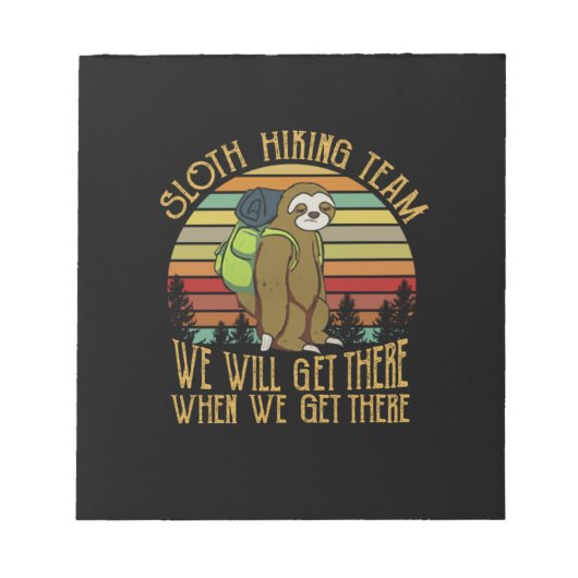 Camper-Geschenk | Vintages Sloth Wanderteam Geburt Notizblock (Vorderseite)