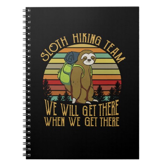 Camper-Geschenk | Vintages Sloth Wanderteam Geburt Notizblock (Vorderseite)