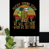 Camper-Geschenk | Vintages Sloth Wanderteam Geburt Poster (Heimbüro)