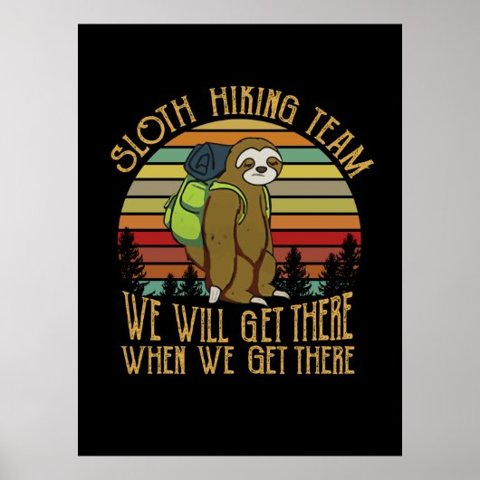 Camper-Geschenk | Vintages Sloth Wanderteam Geburt Poster (Vorne)
