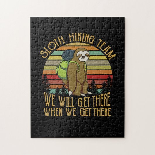 Camper-Geschenk | Vintages Sloth Wanderteam Geburt Puzzle (Vertikal)