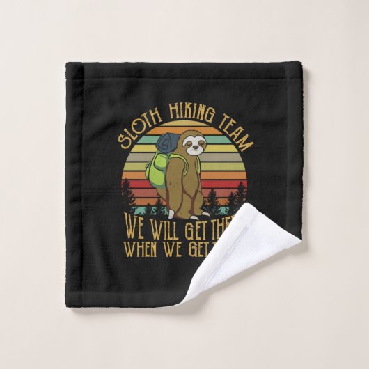 Camper-Geschenk | Vintages Sloth Wanderteam Geburt Waschlappen (Waschlappen)