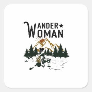 Camper-Geschenk   Wander Woman Birthday Quadratischer Aufkleber