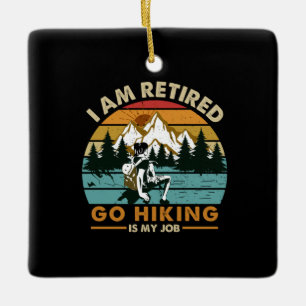 Camper-Geschenk Wandern ist mein Geburtstag Keramikornament