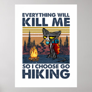 Camper-Geschenk   Wandern mit Katze Geburtstag Poster