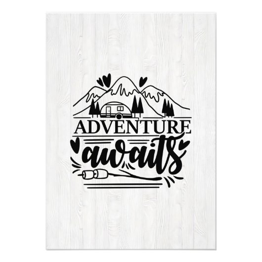 Camper Gift Adventure Awaits Fotodruck (Vorne)