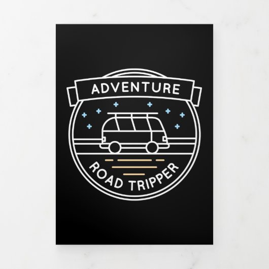 Camper Gift Adventure Road Tripper Dreifach Gefaltete Karte (Cover)