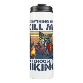 Camper Gift | Go Hiking With Cat Birthday Thermosbecher