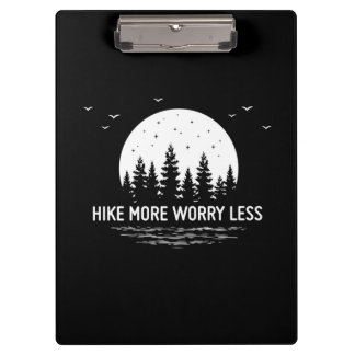 Camper Gift | Hike More Worry Less Birthday Klemmbrett