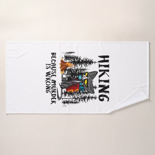 Camper Gift | Hiking Because Murder Is Wrong Xmas Badehandtuch (Badehandtuch)