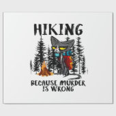 Camper Gift | Hiking Because Murder Is Wrong Xmas Geschenkpapier (Flach)