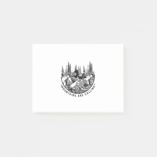 Camper Gift | Mountains Are Calling Birthday Post-it Klebezettel (Vorderseite)
