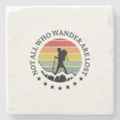 Camper Gift | Not All Who Wander Are Lost Birthday Steinuntersetzer (Vorderseite)