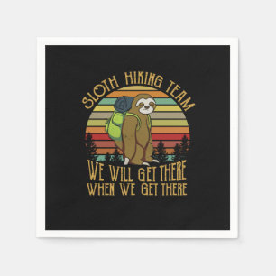 Camper Gift   Vintage Sloth Hiking Team Birthday Serviette