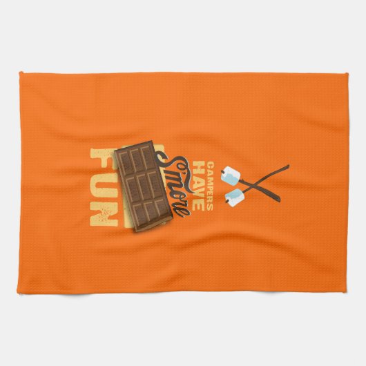 Camper haben S'more Spaß Glamping Fahne Handtuch (Horizontal)