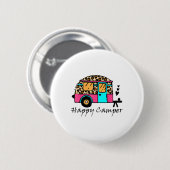 Camper Happy Summer Camp Camping Leopard Funny Gla Button (Vorne & Hinten)