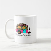 Camper Happy Summer Camp Camping Leopard Funny Gla Kaffeetasse (Links)