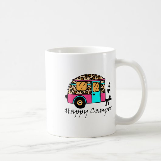 Camper Happy Summer Camp Camping Leopard Funny Gla Kaffeetasse (Rechts)