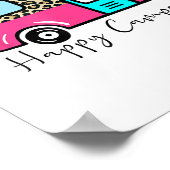 Camper Happy Summer Camp Camping Leopard Funny Gla Poster (Ecke)