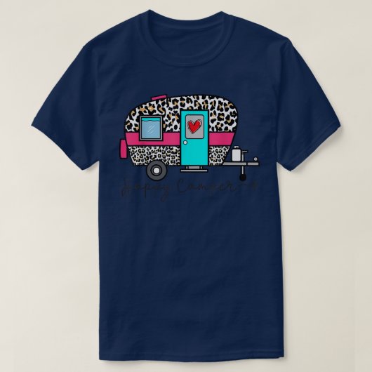 Camper Happy Summer Camp Camping Leopard Funny Gla T-Shirt (Design vorne)