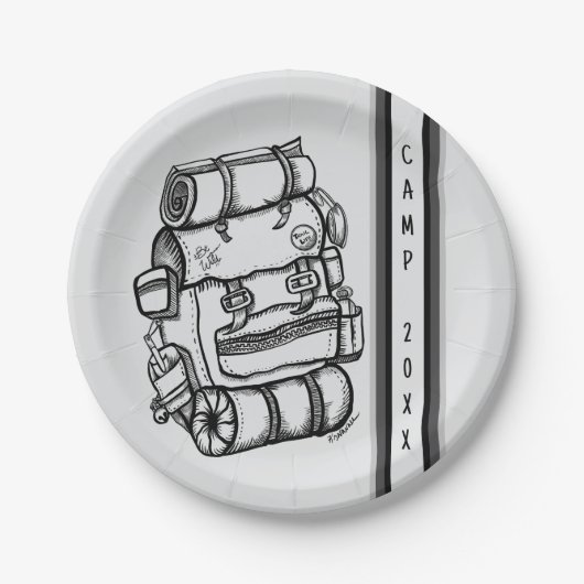 Camper/Hiker Personalisiertes Camping Picnic Pappteller (Vorderseite)