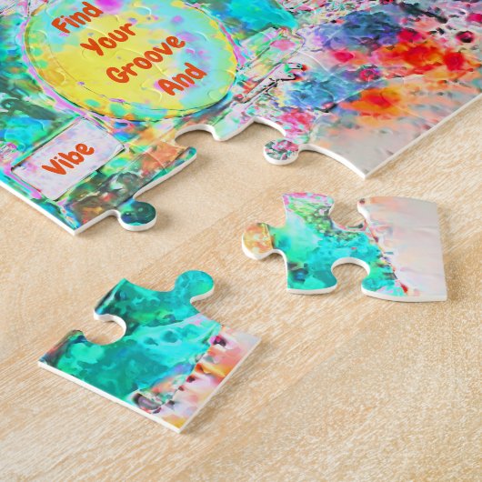 Camper Hippie Retro Kunst, Dichtung und Musik Puzzle (Seite)