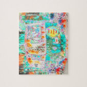 Camper Hippie Retro Kunst, Dichtung und Musik Puzzle (Vertikal)