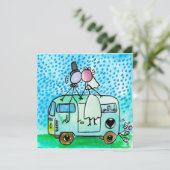 Camper Hochzeiten Karte (Stehend Vorderseite)