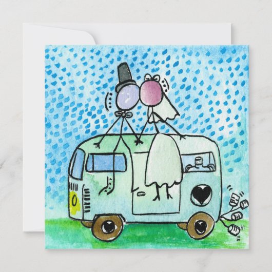 Camper Hochzeiten Karte (Vorderseite)