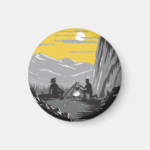 Camper in der Nähe des Yosemite-Tals in Yosemite W Magnet