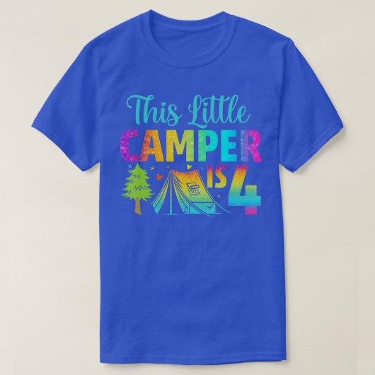 Camper Kids Birthday 4 Years Old Camping 4th Bday  T-Shirt (Design vorne)