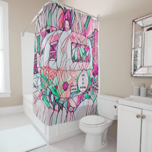 Camper-Leben ist eine Reise, einfach gehen grüner Duschvorhang