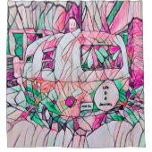 Camper-Leben ist eine Reise, einfach gehen grüner  Duschvorhang (Vorderseite)