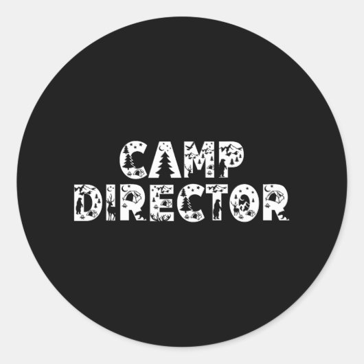 Camper-Leiter des Campingplatzes Runder Aufkleber (Vorderseite)