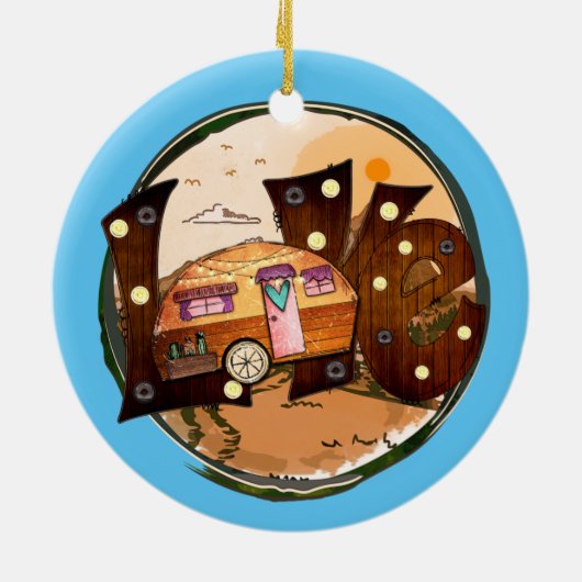 Camper Liebe - Reise Keramik Ornament (Hinten)