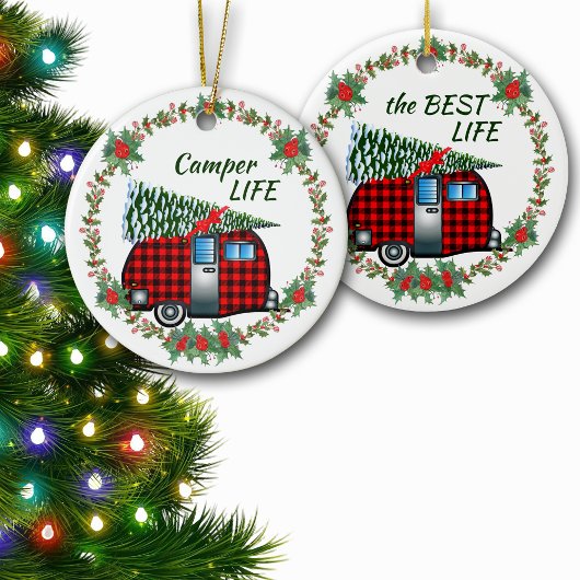 Camper Life Best Life Retro Weihnachten Keramik Ornament