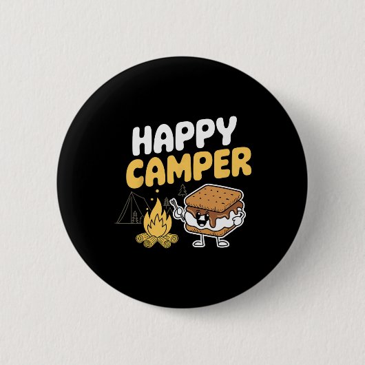 Camper Marshmallow Camping-Smores Kawaii S'mores Button (Vorderseite)
