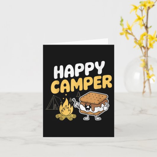 Camper Marshmallow Camping Smores Kawaii Smores Karte (Gelbe Blume)