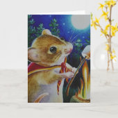 Camper Maus Rösten Marshmallows Wasserfarbe Kunst  Karte (Gelbe Blume)