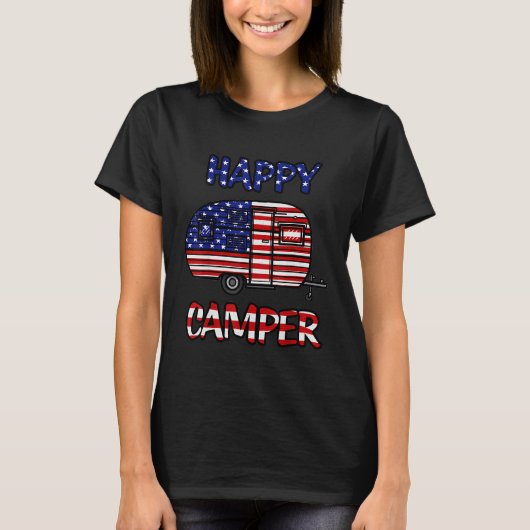 Camper Merica American Happy Pride Flag 4. Juli T-Shirt (Vorderseite)